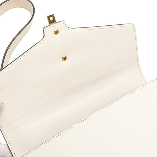 Pre-owned Gucci Small Leather Sylvie Satchel White