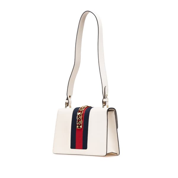 Pre-owned Gucci Small Leather Sylvie Satchel White