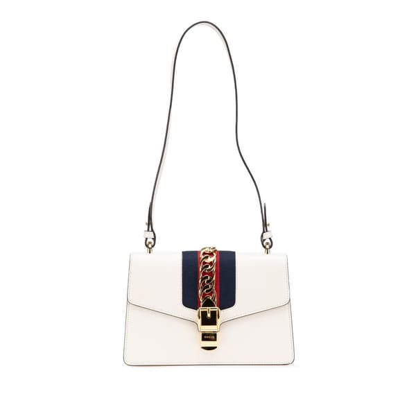 Pre-owned Gucci Small Leather Sylvie Satchel White
