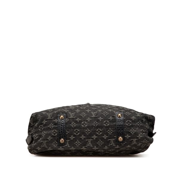 Pre-owned Louis Vuitton Monogram Denim Neo Cabby MM Black