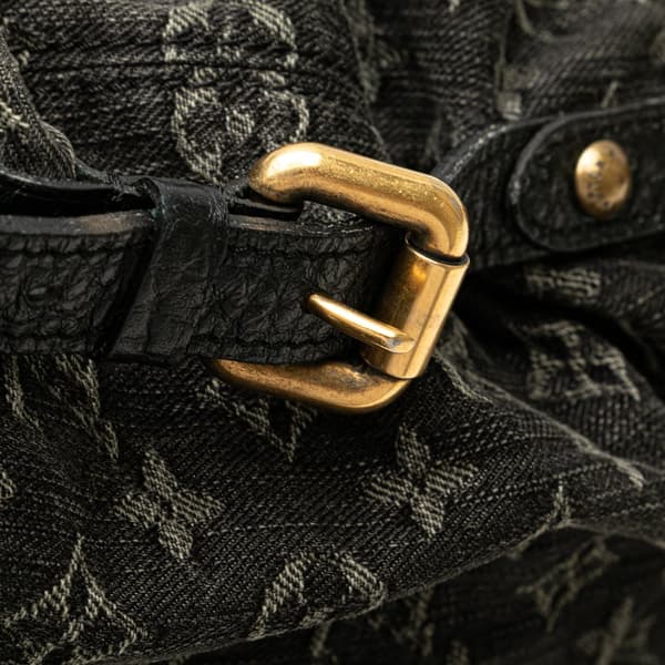 Pre-owned Louis Vuitton Monogram Denim Neo Cabby MM Black