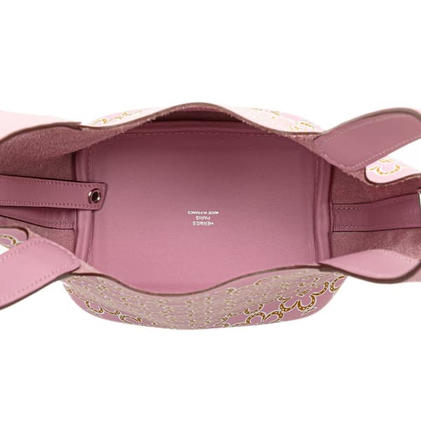 Pre-owned Hermès Micro Swift Lucky Daisy Picotin Lock 14 Pink