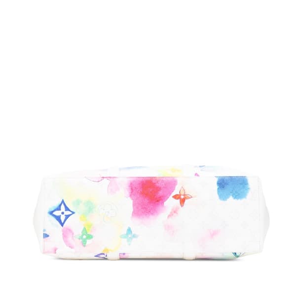 Pre-owned Louis Vuitton Monogram Watercolor New Tote GM White