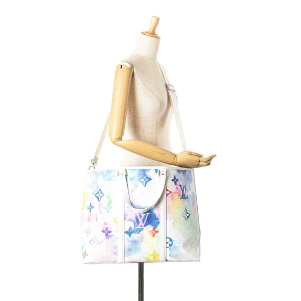 Pre-owned Louis Vuitton Monogram Watercolor New Tote GM White