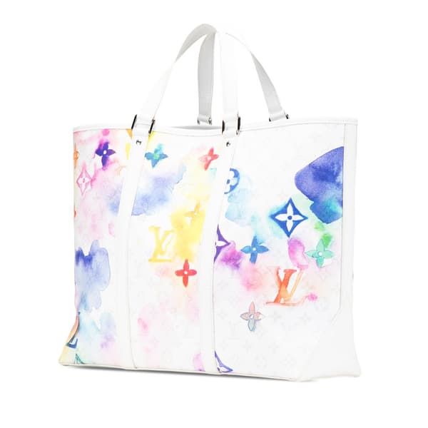 Pre-owned Louis Vuitton Monogram Watercolor New Tote GM White