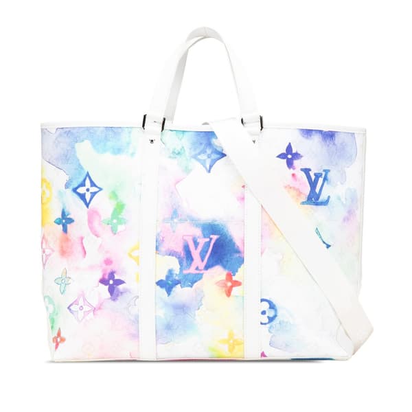 Pre-owned Louis Vuitton Monogram Watercolor New Tote GM White