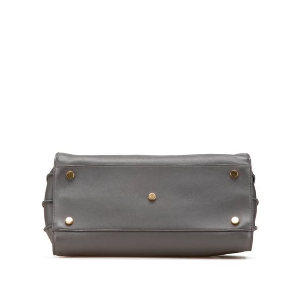 Pre-owned Saint Laurent Small Leather Sac De Jour Satchel Gray