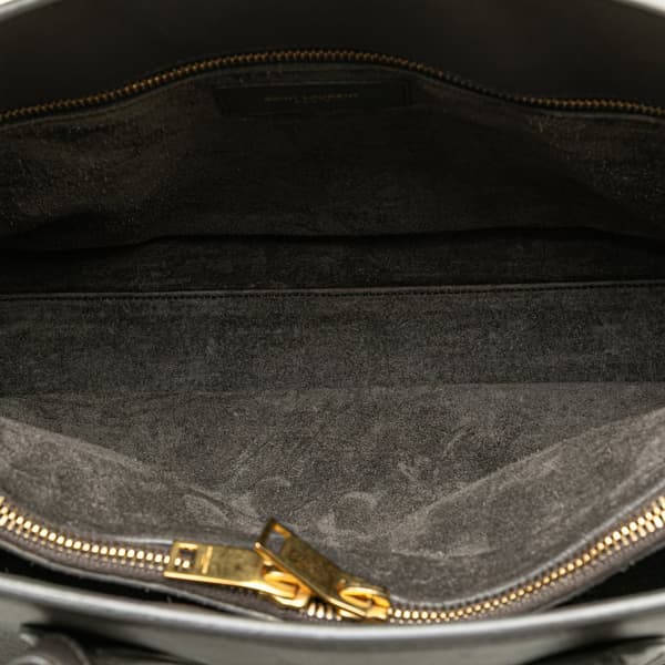 Pre-owned Saint Laurent Small Leather Sac De Jour Satchel Gray