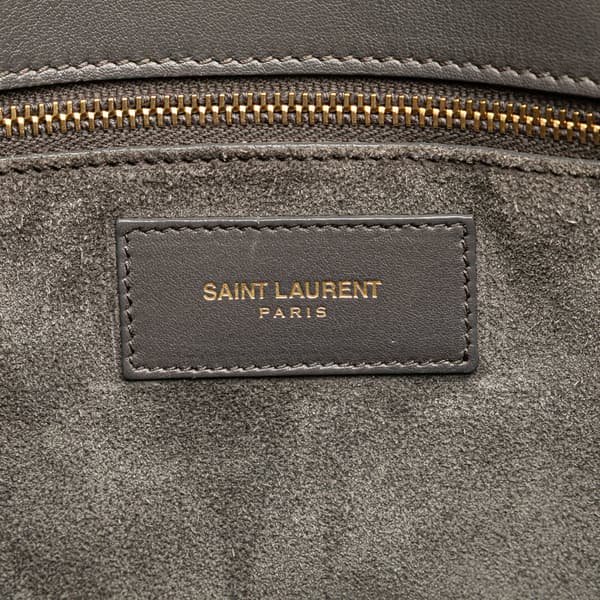 Pre-owned Saint Laurent Small Leather Sac De Jour Satchel Gray