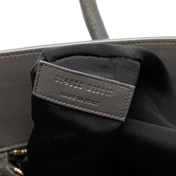 Pre-owned Saint Laurent Small Leather Sac De Jour Satchel Gray