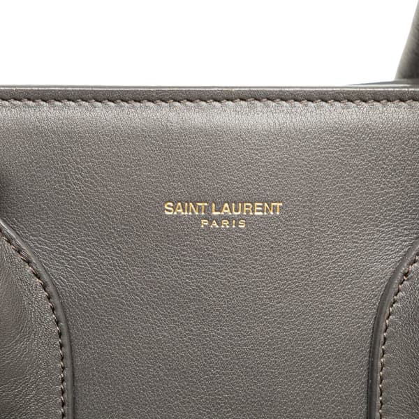Pre-owned Saint Laurent Small Leather Sac De Jour Satchel Gray