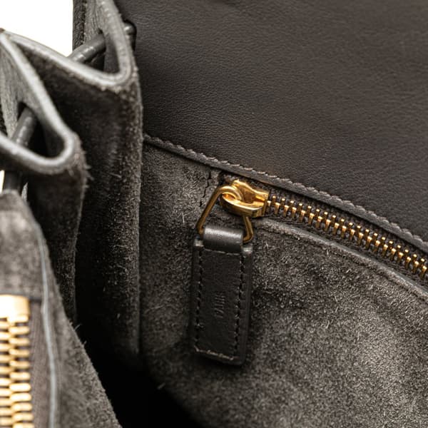 Pre-owned Saint Laurent Small Leather Sac De Jour Satchel Gray