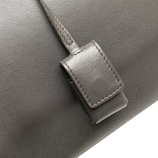 Pre-owned Saint Laurent Small Leather Sac De Jour Satchel Gray