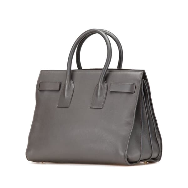 Pre-owned Saint Laurent Small Leather Sac De Jour Satchel Gray