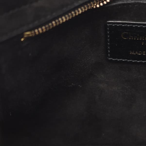 Pre-owned Dior Small Crinkled Patent Cannage My ABCDior Lady Dior Black
