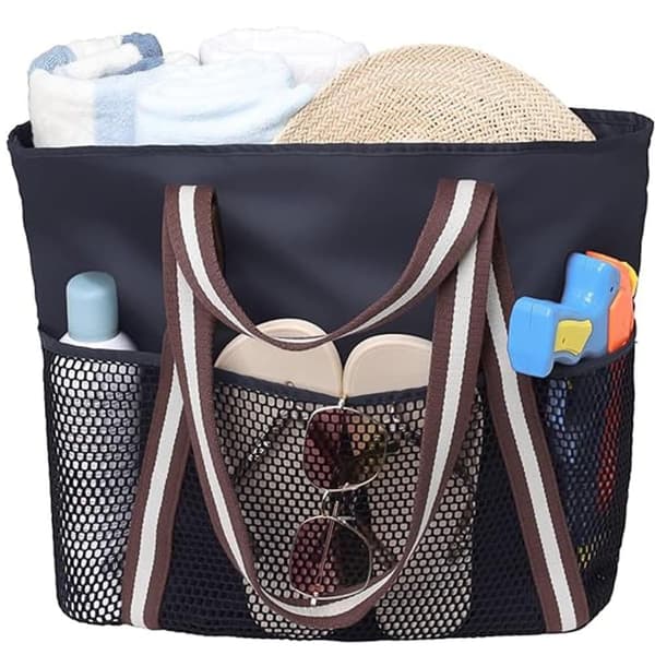 Lollanda Vandtæt Strandtaske til Kvinder med Lynlås – Sandafvisende Design, Skulderrem, Perfekt til Strand og Rejser