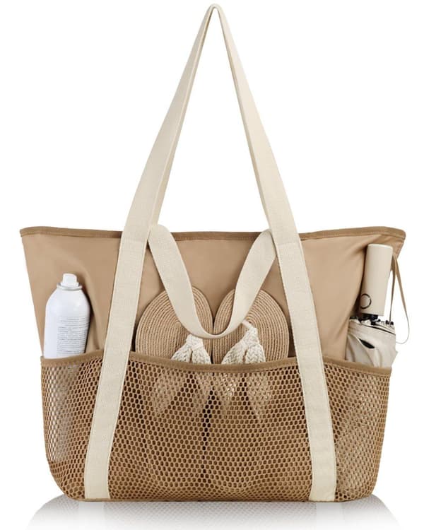 Lollanda Vandtæt Strandtaske til Kvinder med Lynlås – Sandafvisende Design, Skulderrem, Perfekt til Strand og Rejser