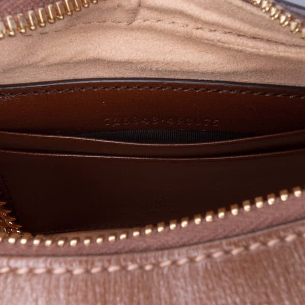 Pre-owned Gucci Mini GG Supreme Half Moon Bag Brown