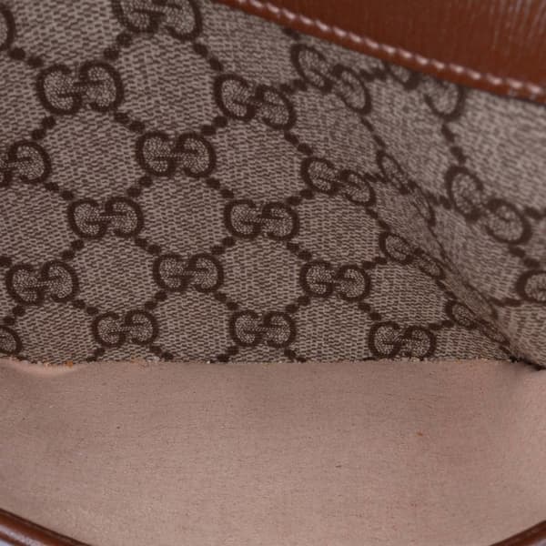 Pre-owned Gucci Mini GG Supreme Half Moon Bag Brown