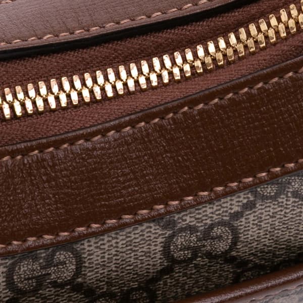 Pre-owned Gucci Mini GG Supreme Half Moon Bag Brown