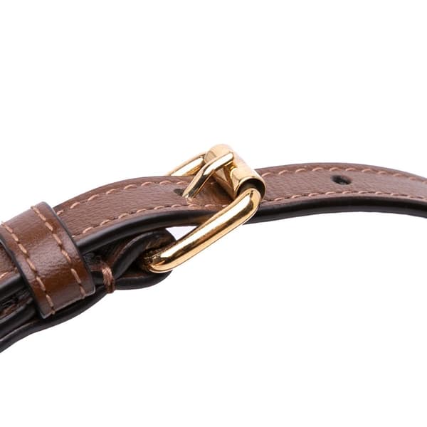 Pre-owned Gucci Mini GG Supreme Half Moon Bag Brown