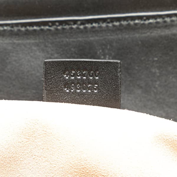 Pre-owned Gucci Medium Leather Bamboo Nymphaea Satchel Black