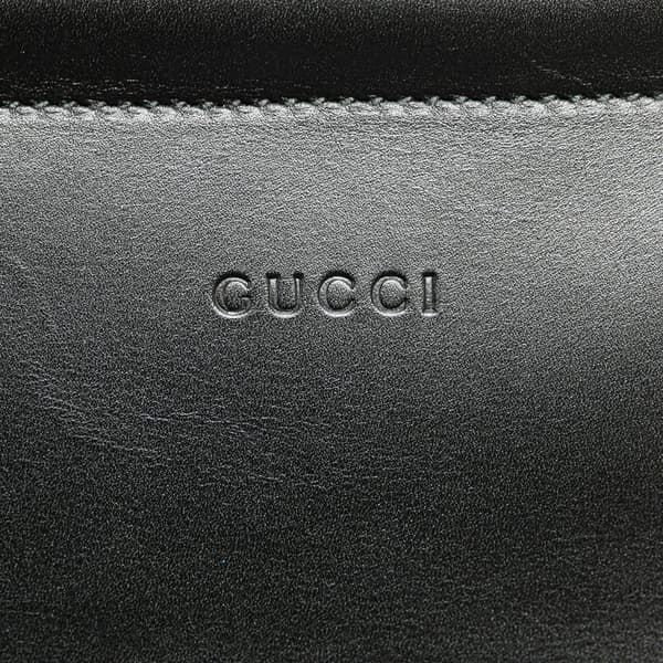 Pre-owned Gucci Medium Leather Bamboo Nymphaea Satchel Black
