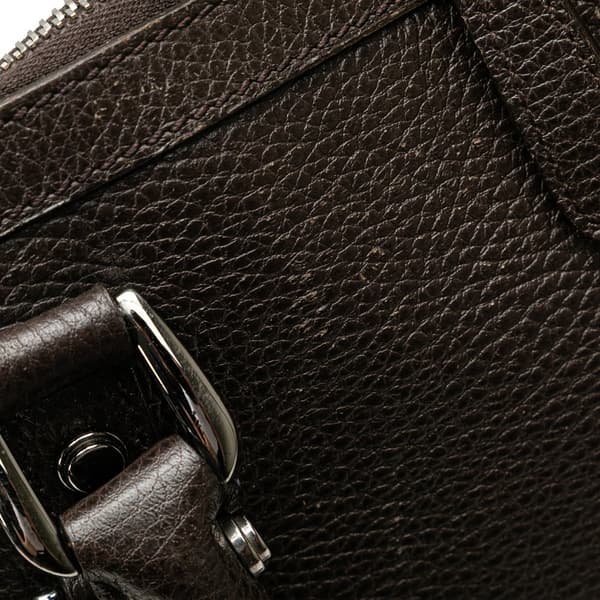 Pre-owned Gucci Large Leather GG Charm Dome Satchel Brown
