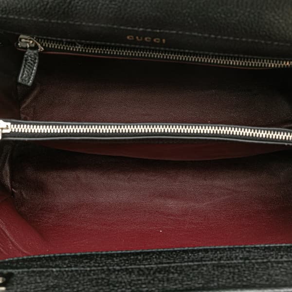 Pre-owned Gucci Small Grained Calfskin Zumi Top Handle Bag Black