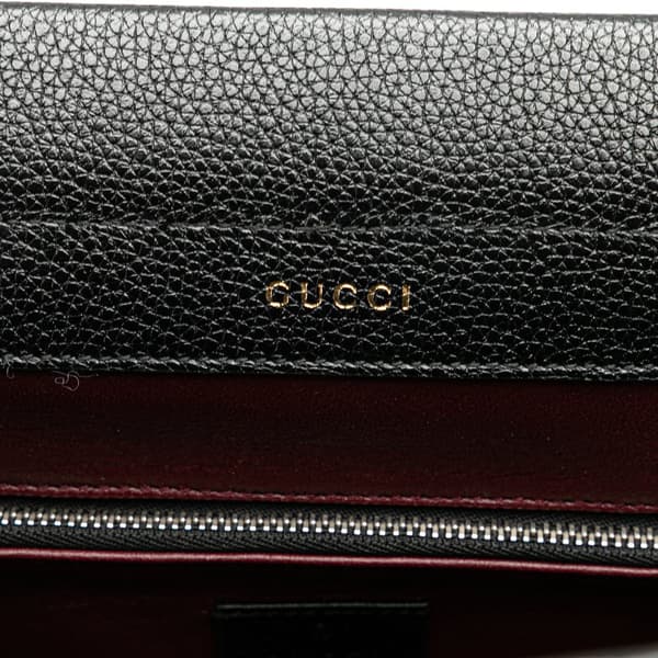 Pre-owned Gucci Small Grained Calfskin Zumi Top Handle Bag Black