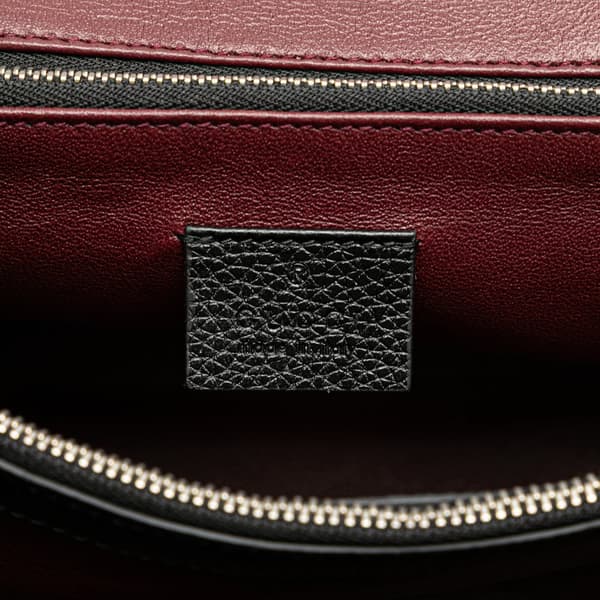 Pre-owned Gucci Small Grained Calfskin Zumi Top Handle Bag Black