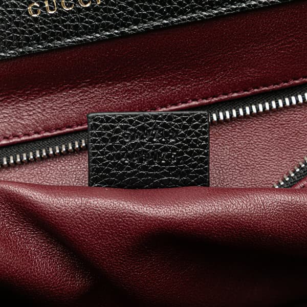Pre-owned Gucci Small Grained Calfskin Zumi Top Handle Bag Black