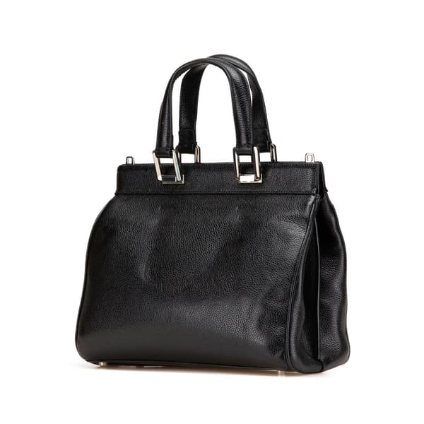 Pre-owned Gucci Small Grained Calfskin Zumi Top Handle Bag Black