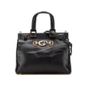 Miniatyrbilde 1 av 10: Pre-owned Gucci Small Grained Calfskin Zumi Top Handle Bag Black