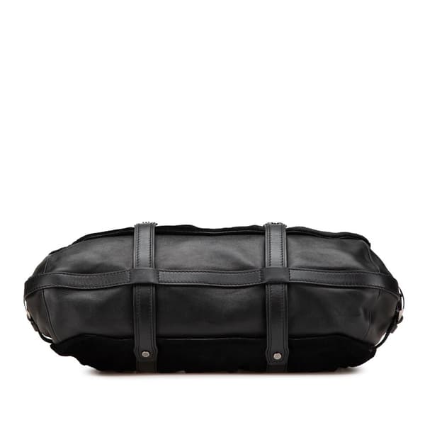 Pre-owned Celine Pony Hair and Calfskin Satchel Black