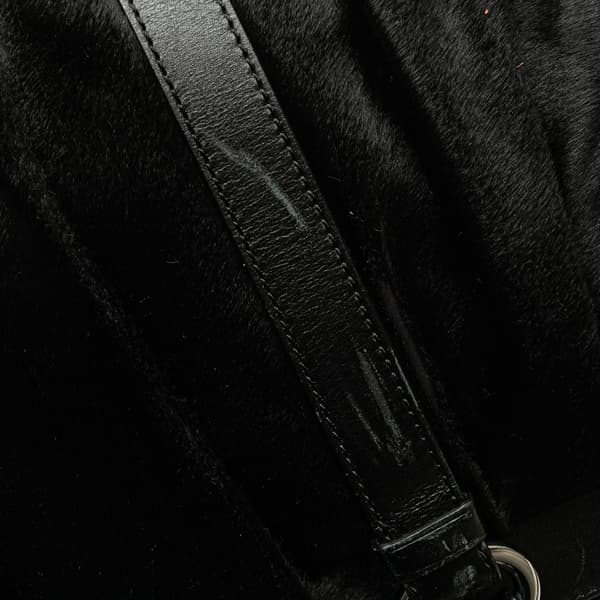 Pre-owned Celine Pony Hair and Calfskin Satchel Black