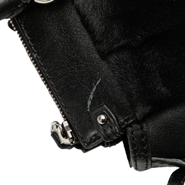 Pre-owned Celine Pony Hair and Calfskin Satchel Black
