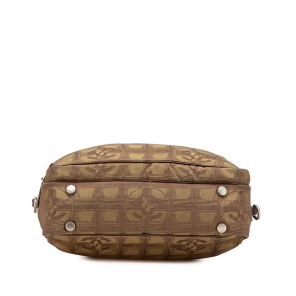 Pre-owned Chanel New Travel Line Nylon Satchel Brown