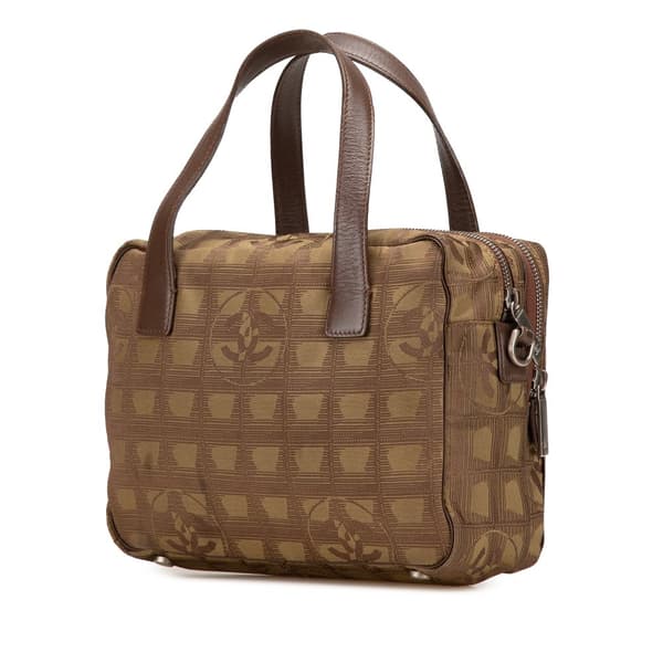 Pre-owned Chanel New Travel Line Nylon Satchel Brown