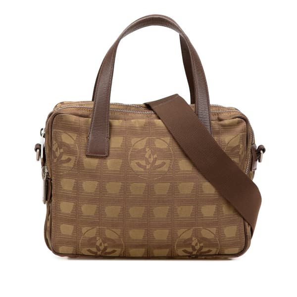 Pre-owned Chanel New Travel Line Nylon Satchel Brown