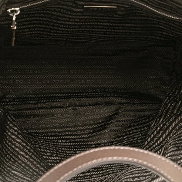 Pre-owned Prada Tessuto Stampato Satchel Brown