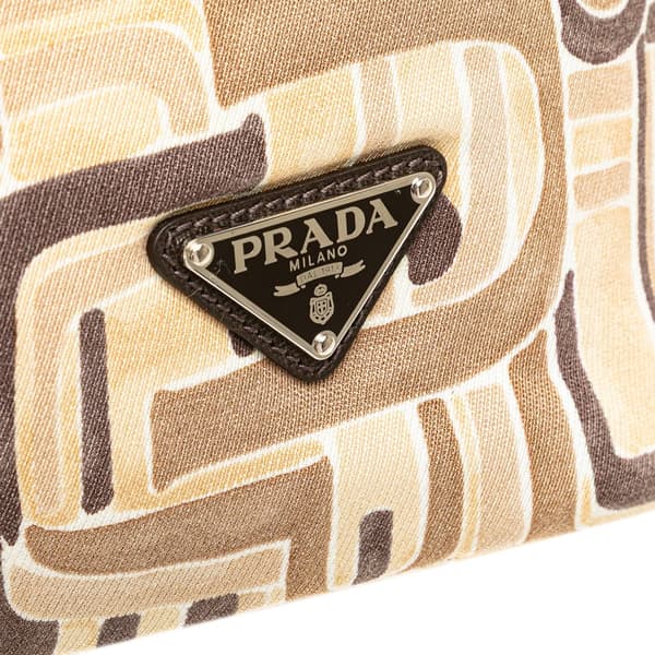 Pre-owned Prada Tessuto Stampato Satchel Brown