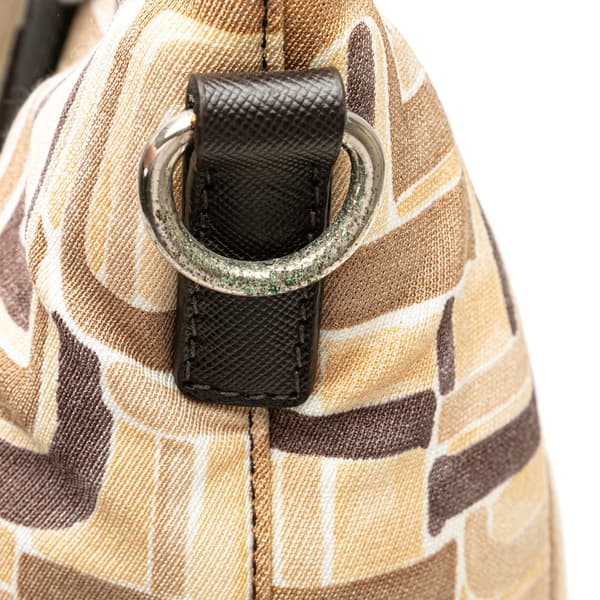 Pre-owned Prada Tessuto Stampato Satchel Brown