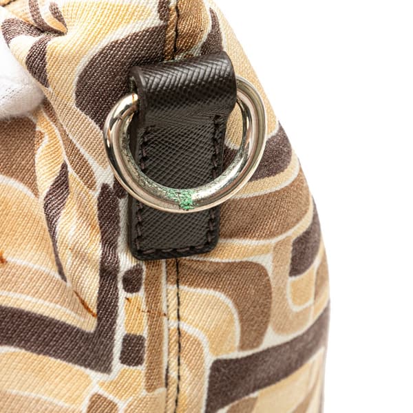 Pre-owned Prada Tessuto Stampato Satchel Brown