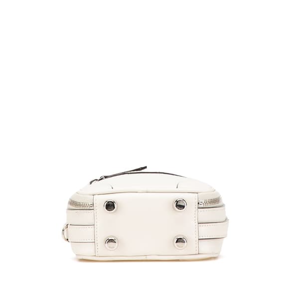 Pre-owned Fendi Mini Vitello Astro Rubber Effect Trolley White