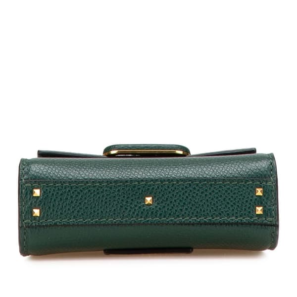 Pre-owned Valentino Micro Grainy Calfskin VSling Satchel Green