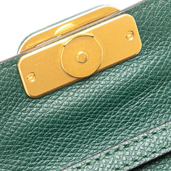 Pre-owned Valentino Micro Grainy Calfskin VSling Satchel Green