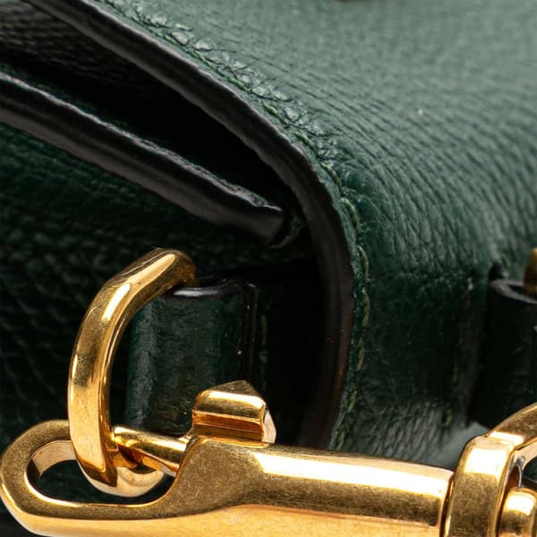 Pre-owned Valentino Micro Grainy Calfskin VSling Satchel Green