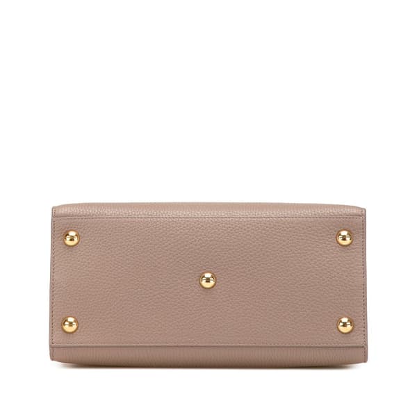 Pre-owned Dior Medium Grained Calfskin Saint Honore Brown