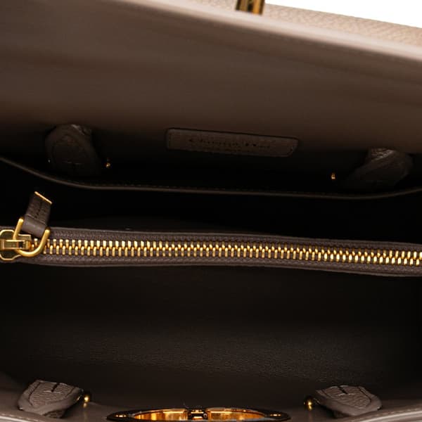 Pre-owned Dior Medium Grained Calfskin Saint Honore Brown